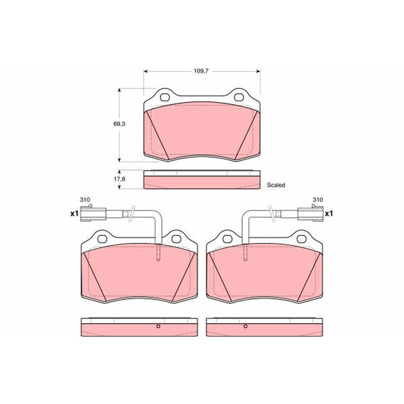 TRW Cotec Brake Pad Set Front GDB1519