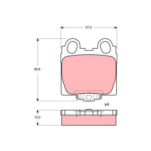 TRW Dtec Brake Pad Set Rear GDB3233DT