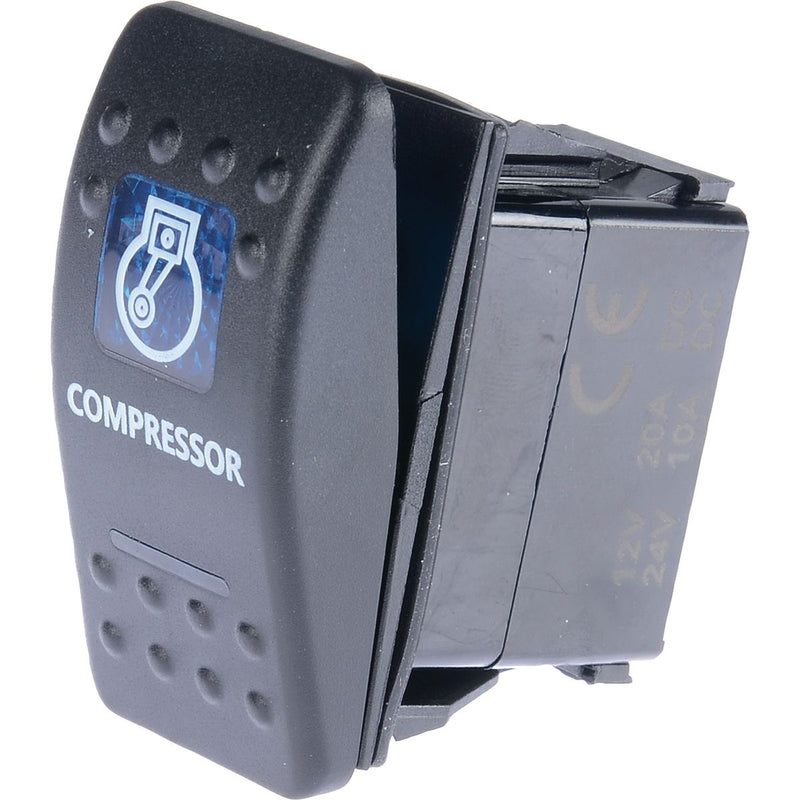 Drivetech 4x4 Rocker Switch Compressor 12/24V Blue