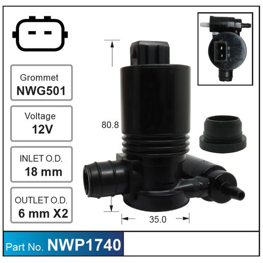 Nice Products Windscreen Washer Pump NWP1740
