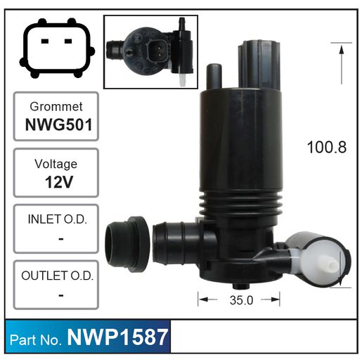 Nice Products Windscreen Washer Pump NWP1587