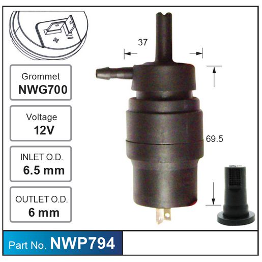 Nice Products Windscreen Washer Pump NWP794