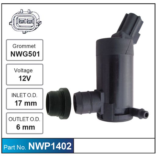 Nice Products Windscreen Washer Pump NWP1402