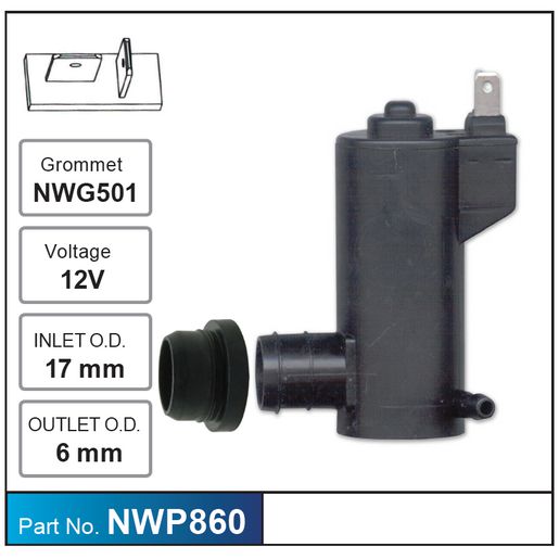 Nice Products Windscreen Washer Pump NWP860