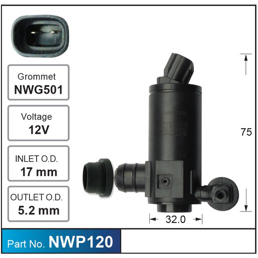 Nice Products Windscreen Washer Pump NWP120