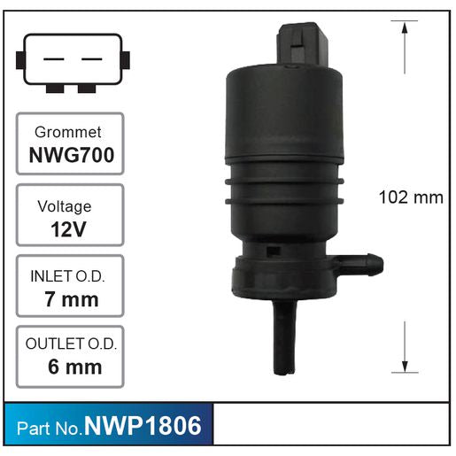 Nice Products Windscreen Washer Pump NWP1806