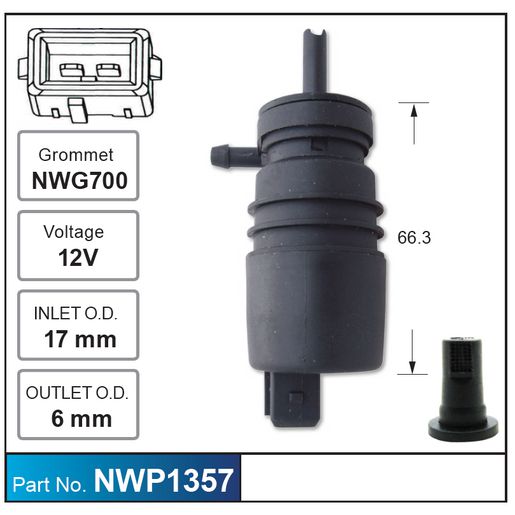Nice Products Windscreen Washer Pump NWP1357