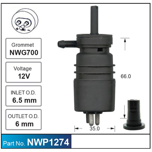 Nice Products Windscreen Washer Pump NWP1274