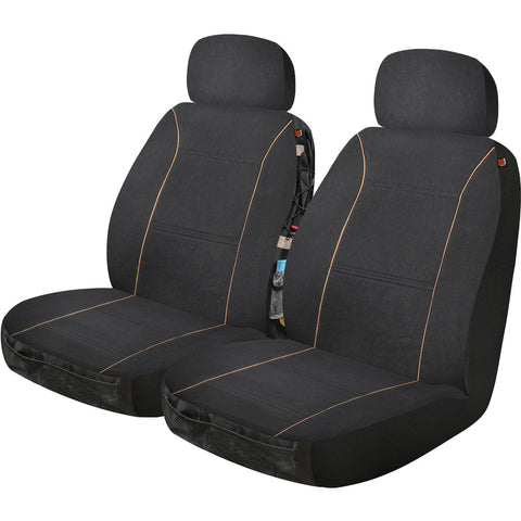 Maxi Trac 4x4 Canvas Black Car Seat Covers Front Pair