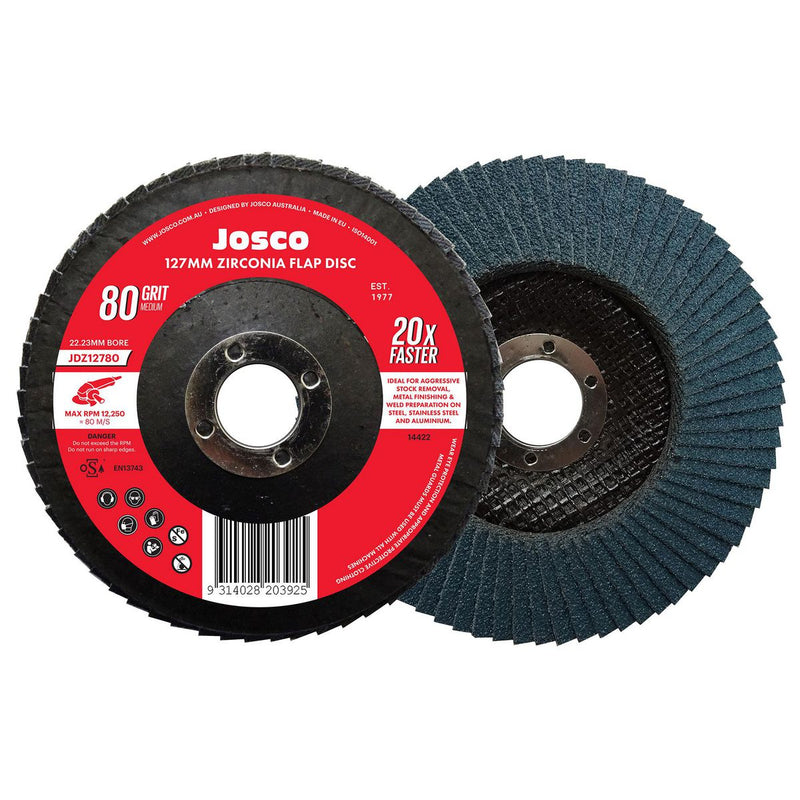 Josco Zirconia 127mm Flap Disc 80 Grit JDZ12780