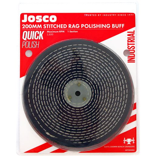Josco 200mm x 50 Buff Stitched Rag Fold JST20050
