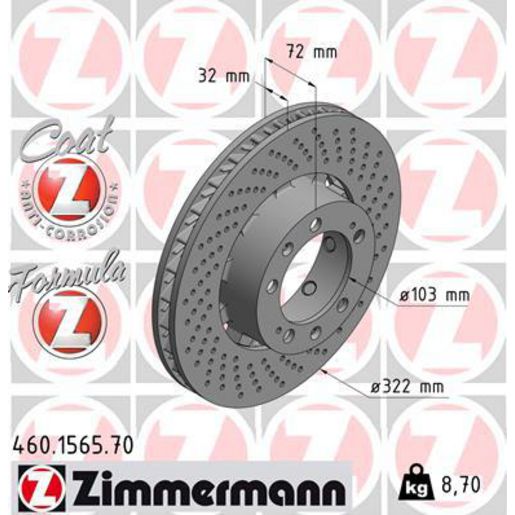 Zimmermann Formula Z Brake Rotor Front RH 460.1565.70