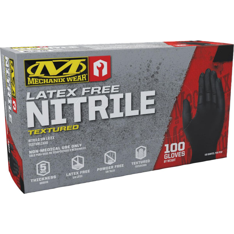 Mechanix Wear Nitrile Disposable Gloves Large Black 100