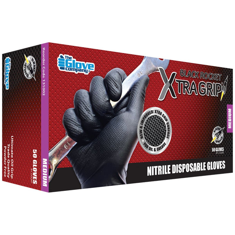 The Glove Company TGC Black Xtra Grip Nitrile Disposable