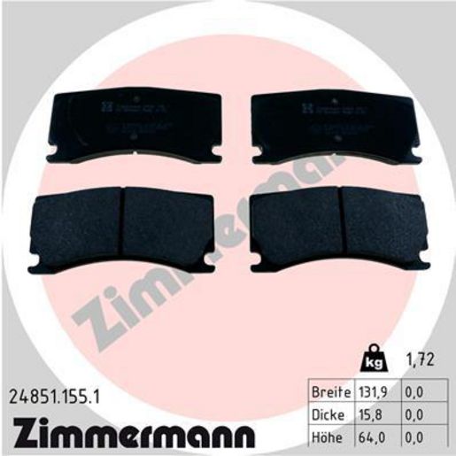 Zimmermann Brake Pad Rear Set 24851.155.1