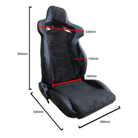Autotecnica Sport Seat High Back Velour/Carbon Black SS55