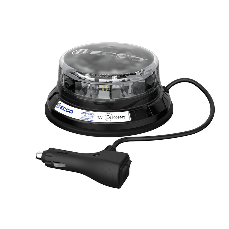Ecco 12/24V Amber Beacon Clear Lens, Low Profile ,