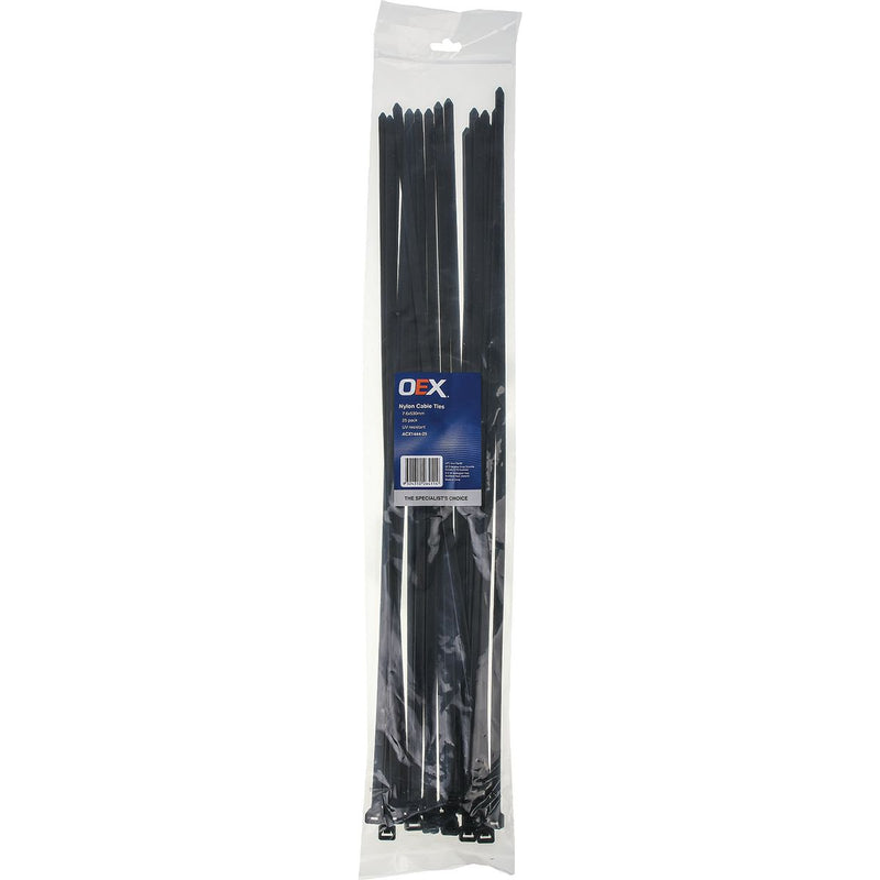 OEX Black Nylon Cable Ties - 7.6mm X 530mm - Pack Of 25