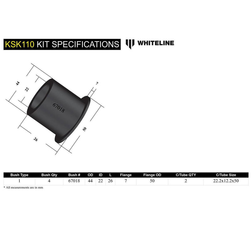 Whiteline KSK110 Engine Mount Service Kit