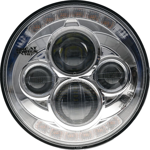 Great Whites LED Headlight High Beam Chrome GWF1010CH