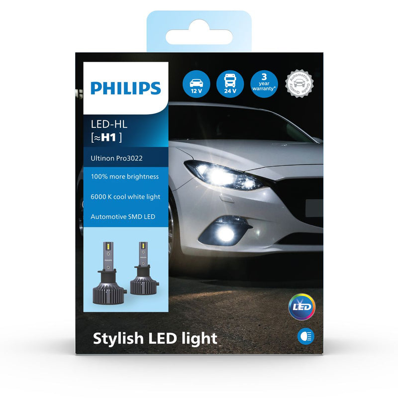 Philips Ultinon Pro 3022 H1 LED Globes 12/24V Pair