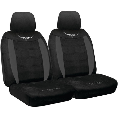 R.M. Williams Seat Cover Set Velour Front Black