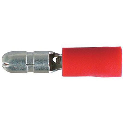 OEX Crimp Terminal Male Bullet Red 4mm Vinyl (100 Pack)