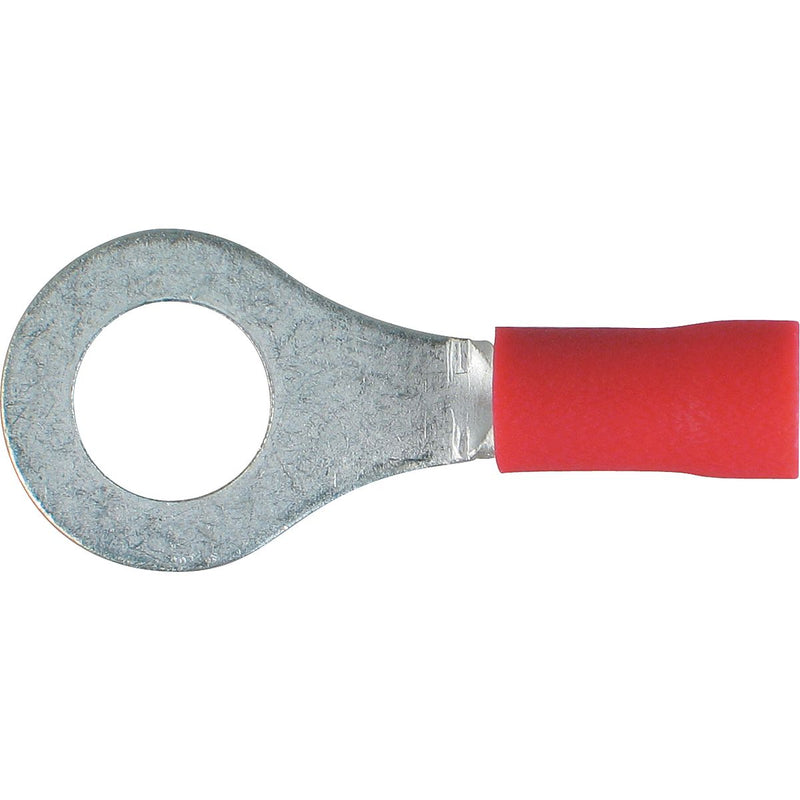 OEX Crimp Terminal Ring Red Id 6.3mm Vinyl 16 Pce