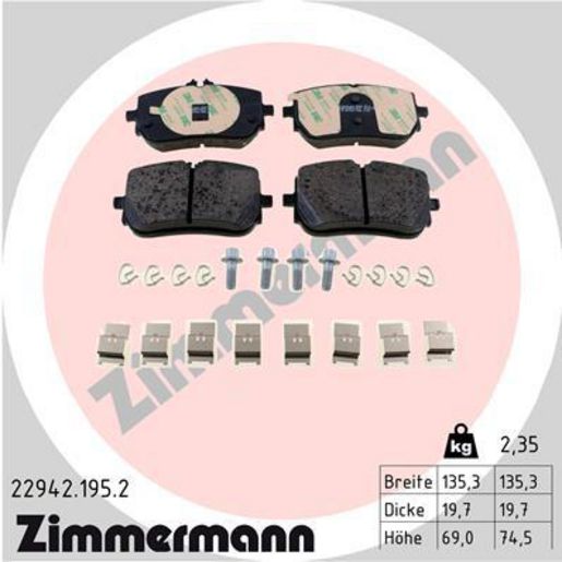 Zimmermann Brake Pad Front Set 22942.195.2