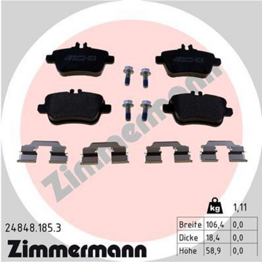 Zimmermann Brake Pad Rear Set 24848.185.3