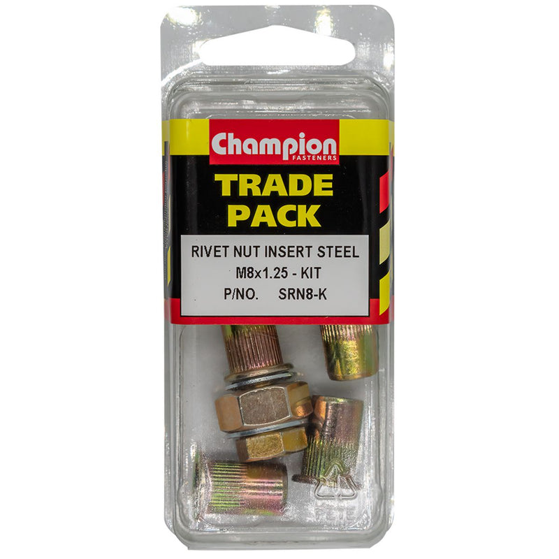 Champion Fasteners Rivet Nut Insert Steel M8X1.25 - Kit