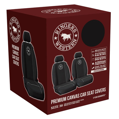 Ringers Western Front Car Seat Covers Canvas Black - Pair