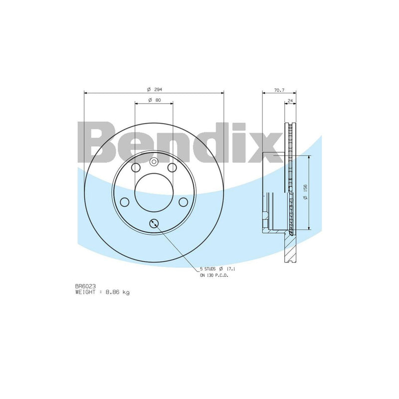 Bendix General CT Brake Rotor Single BR6023 GCT