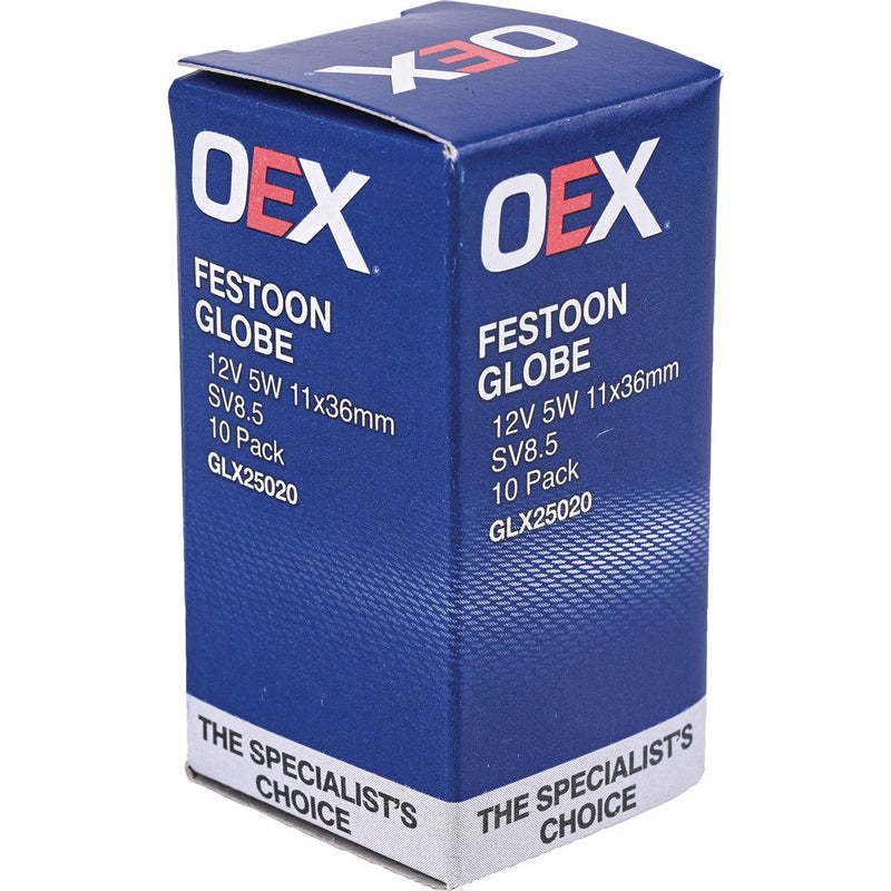 OEX 12V 5W 11x36 Festoon Globe - SV8.5-8 GLX25020