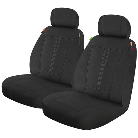 Maxi Trac Front Car Seat Covers HD Repreve, Black - Pair