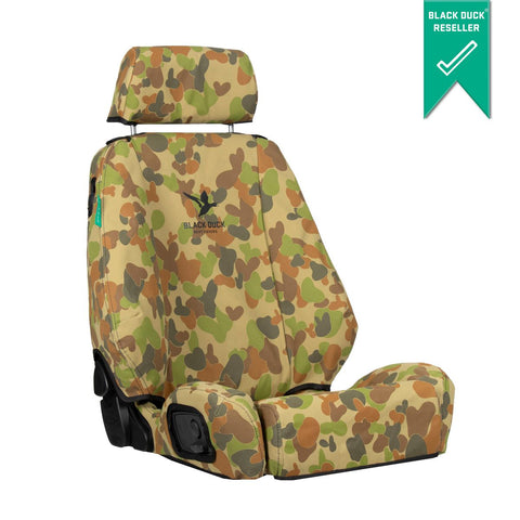Black Duck Front Driver Car Seat Cover, Canvas, Camo -