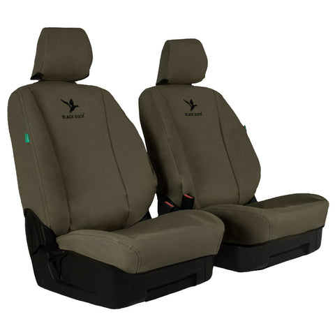 Black Duck Front Car Seat Cover Canvas, Khaki - Pair