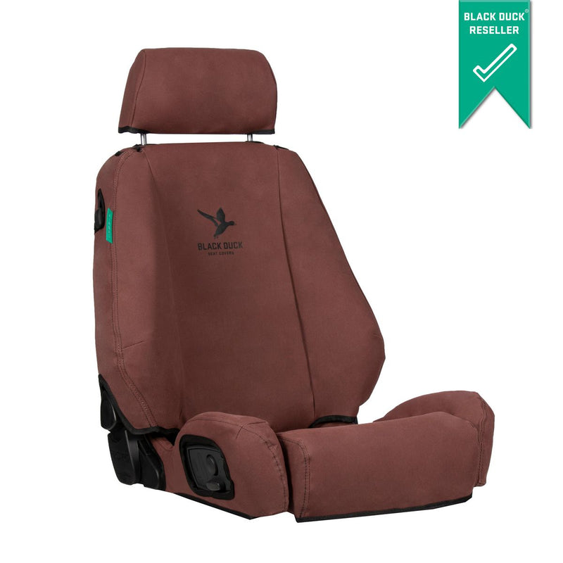 Black Duck Front Driver Car Seat Cover, Canvas, Maroon -