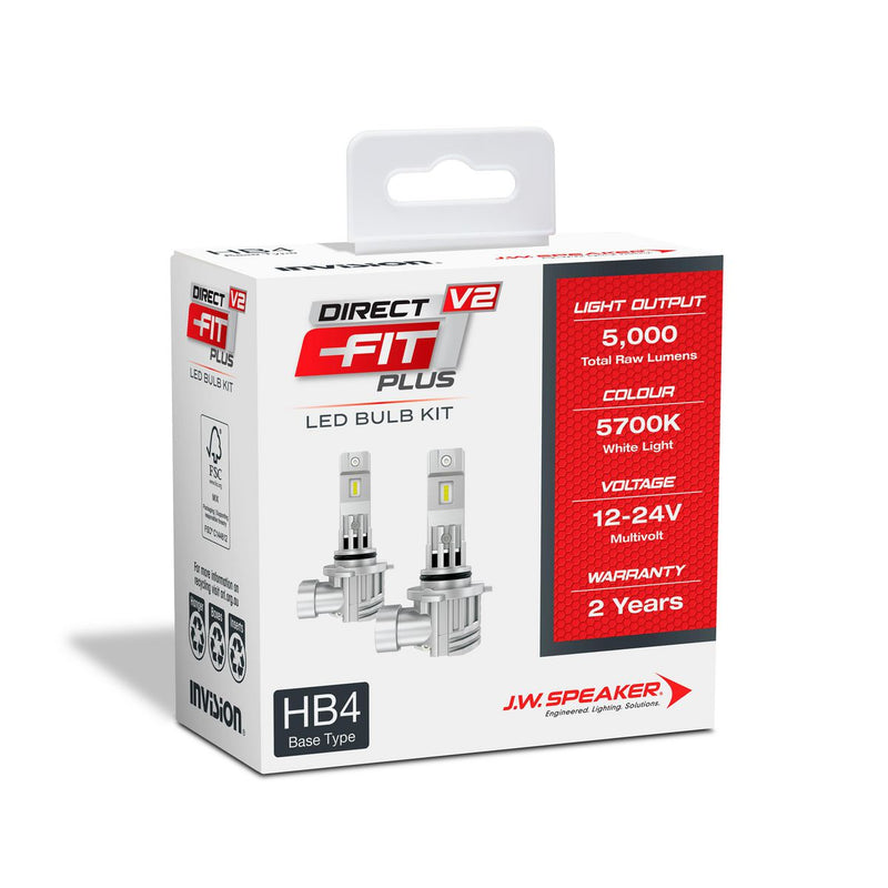 JW Speaker HB4 LED Direct Fit Plus V2 12-24V 5700K 2500lm