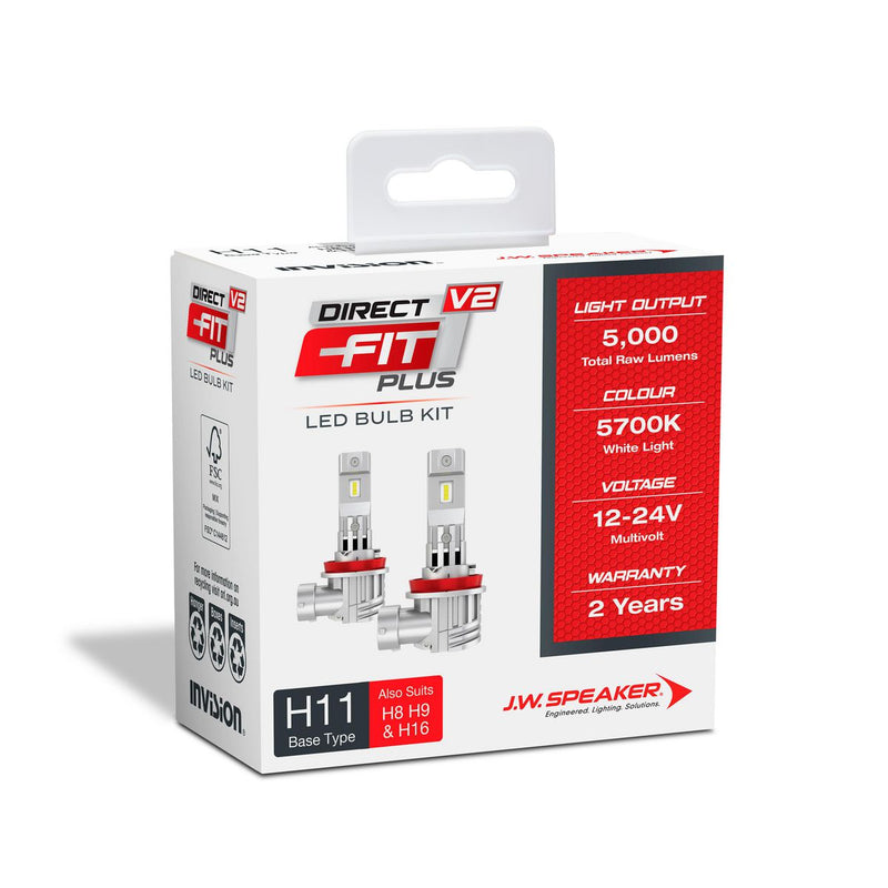 JW Speaker H11/9/8/16 LED Direct Fit Plus V2 12-24V 5700K