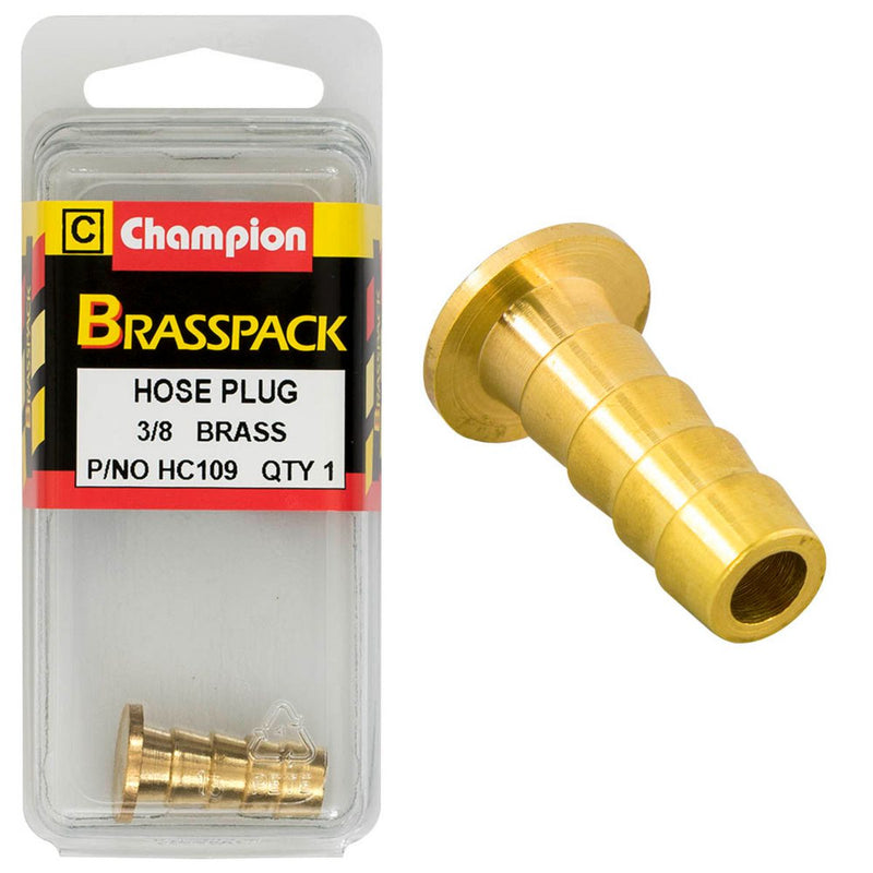 Champion Fasteners Hose Plugs - Barbed - Brass - 3/8in
