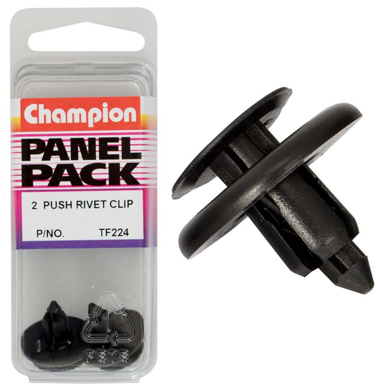 Champion Fasteners Push Rivets-Col: Black-Len: 8mm-Hole:
