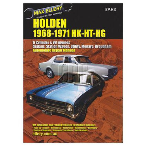 Ellery Publication Holden 1968-71 Workshop Manual EPH3