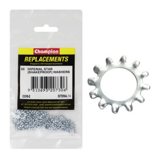 Champion Fasteners Washer Shakeproof External 1/4In Zinc