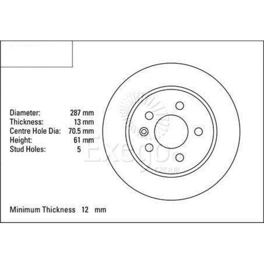 DBA Standard Brake Rotor Single 287mm Rear DBA111B