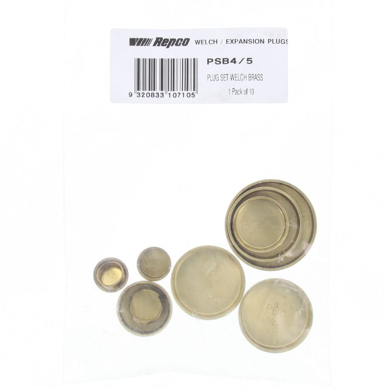 Kelpro Welch Plug Brass Set PSB4/5