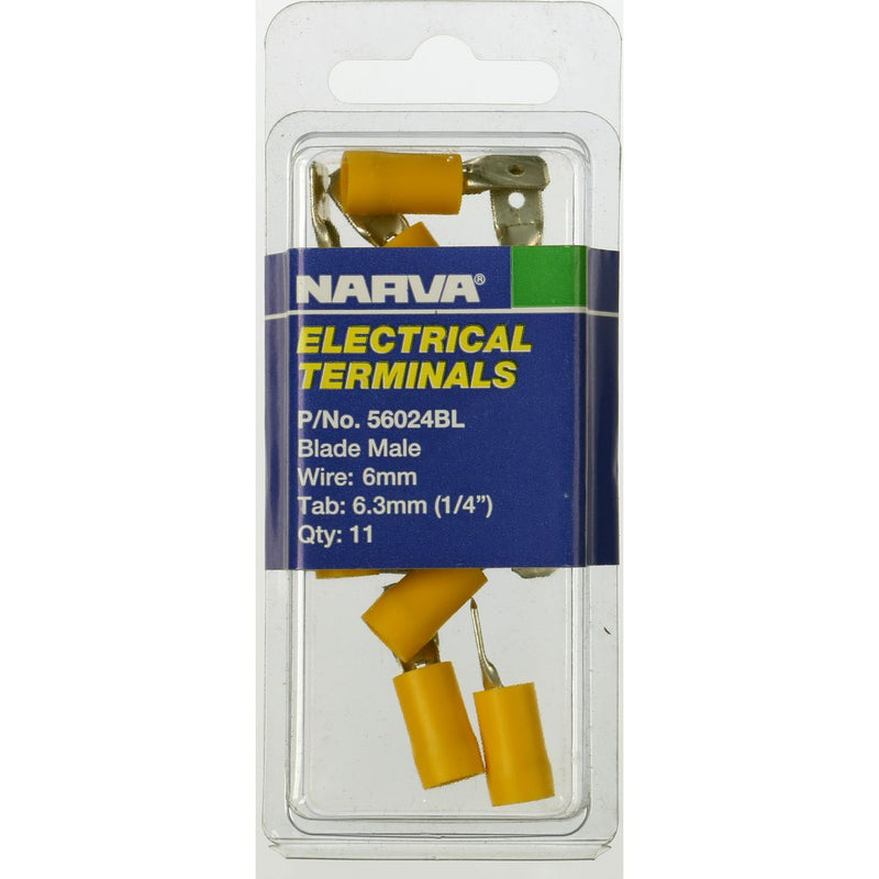 Narva Terminal Male Blade 5mm - 6mm Yellow 56024BL