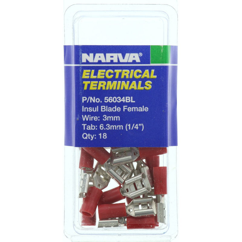 Narva Terminal Female Blade 2.5mm - 3mm Red N 56034BL