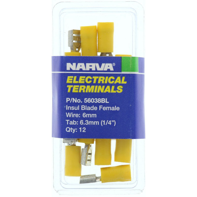 Narva Terminal Female Blade 5mm - 6mm Yellow 56038BL