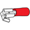 Narva Connector 2 Way Insulated Red 6.3mm (100Pk) 56130